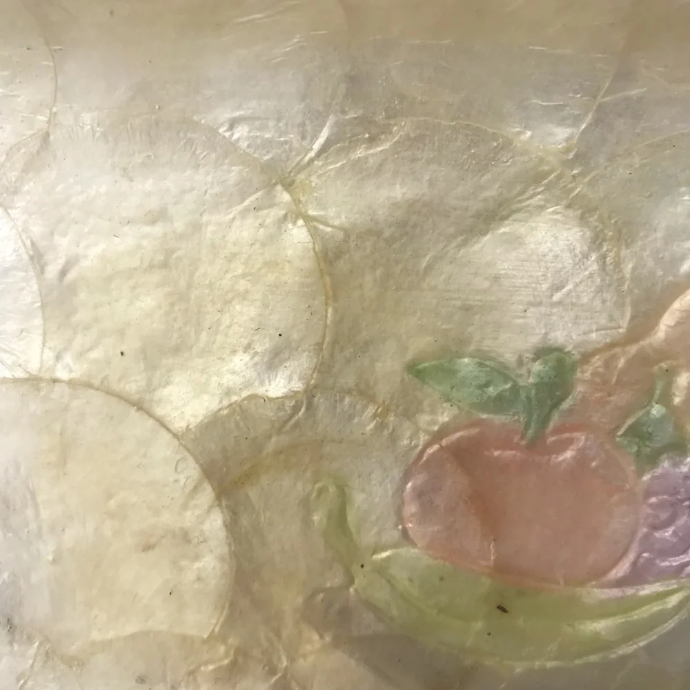 VINTAGE CAPIZ GENUINE SHELL MOTHER OF PEAR Vanity Trinket Dish